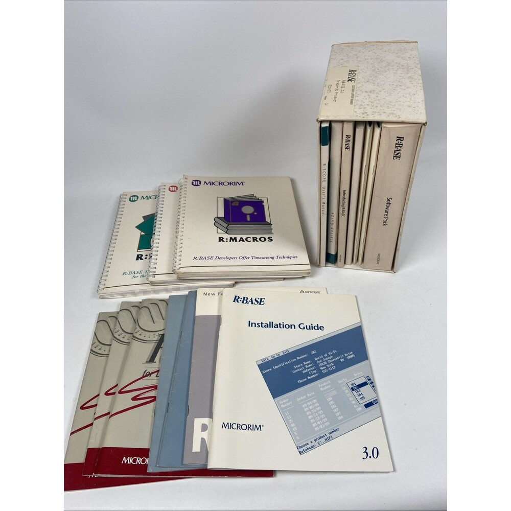 Microrim R:BASE 3.0 3.1 Manual Lot R:Tools R:Macros R:Partner Database Software